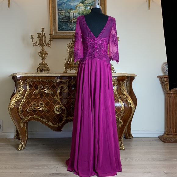 Women’s mother of bride embroidery evening gown - Picture 4 of 6